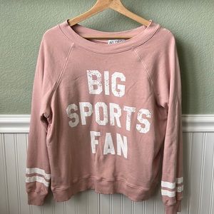 Wildfox Pink "Big Sports Fan" Sommers Sweatshirt